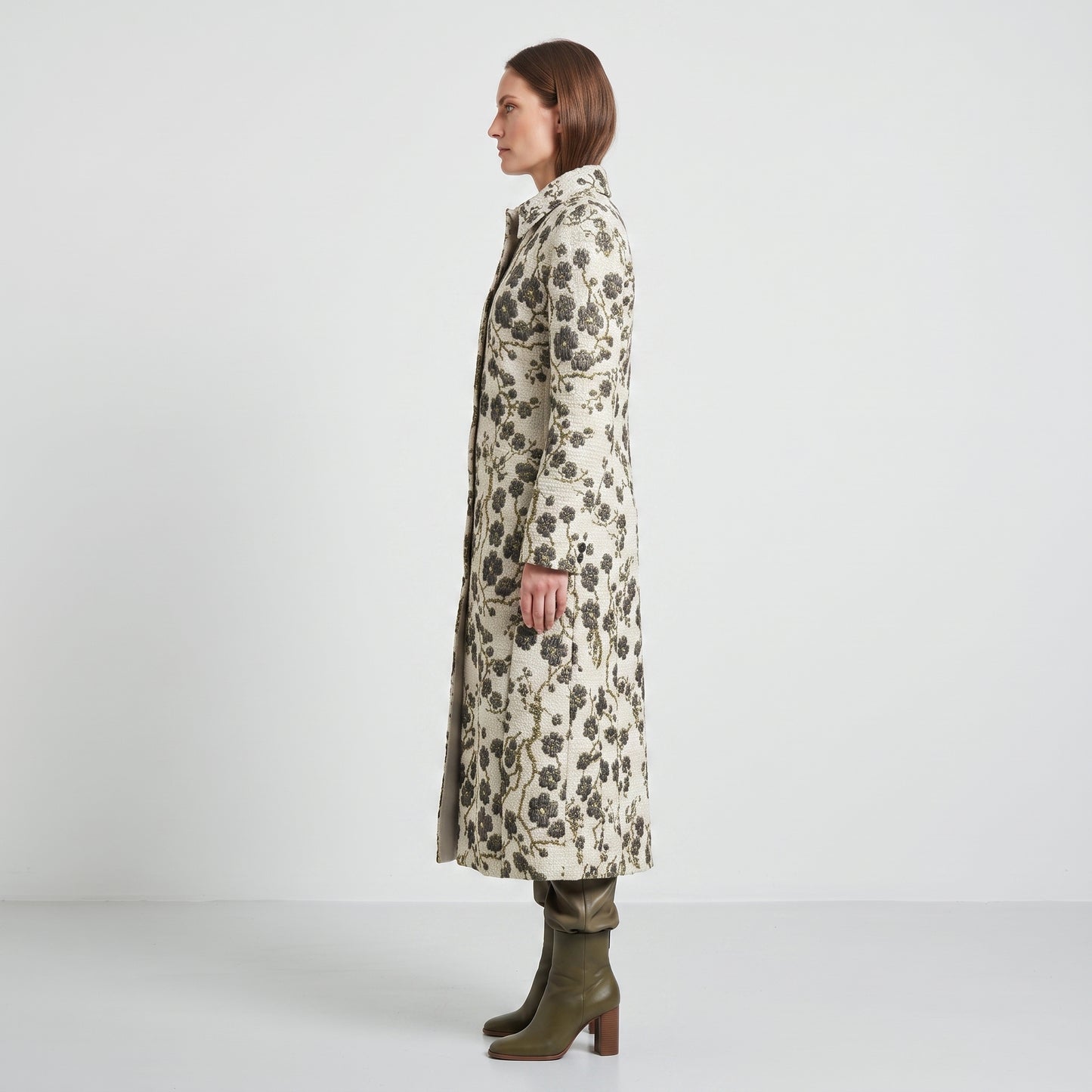 Floral Brocade Tailored Coat
