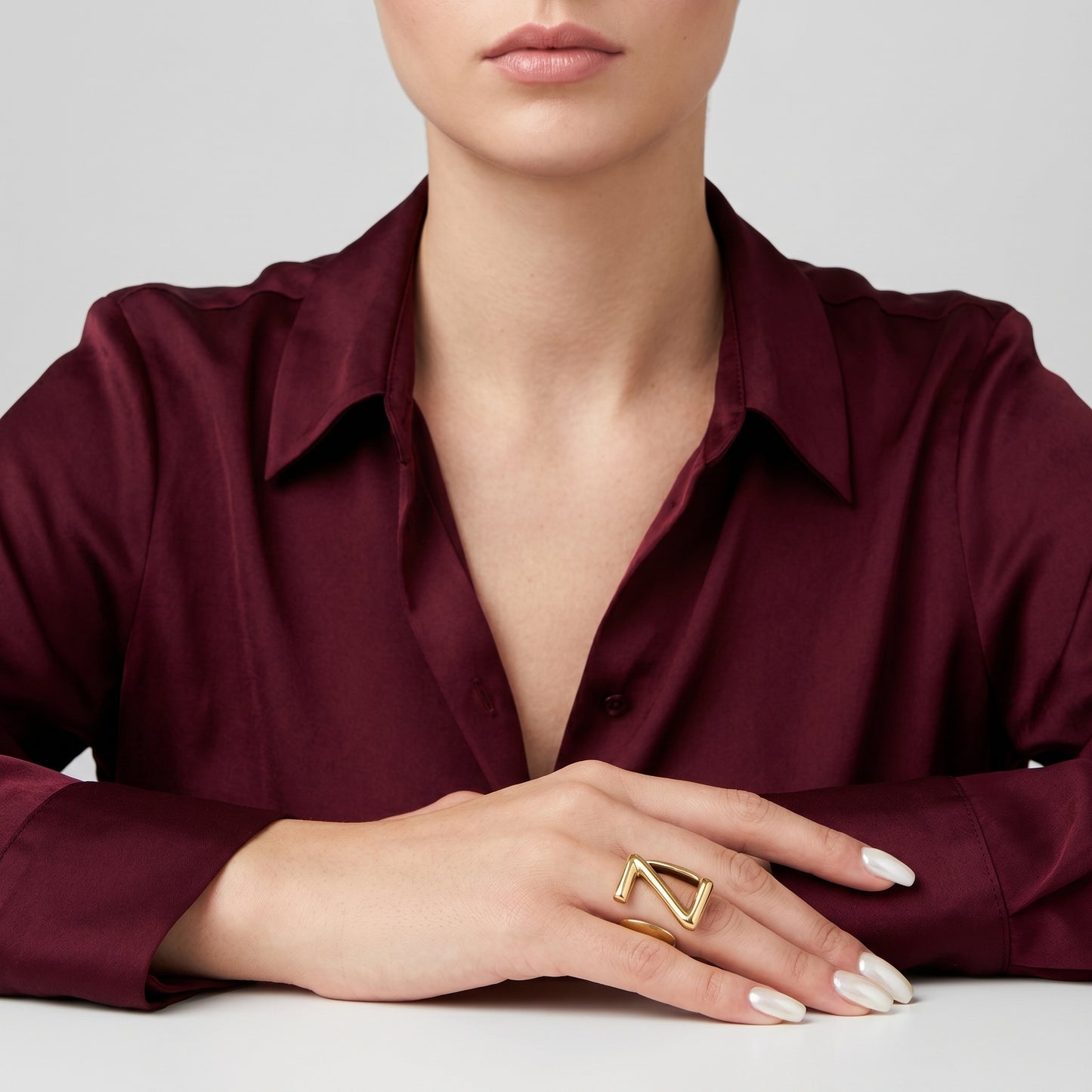 Bold Initial Z Gold Ring
