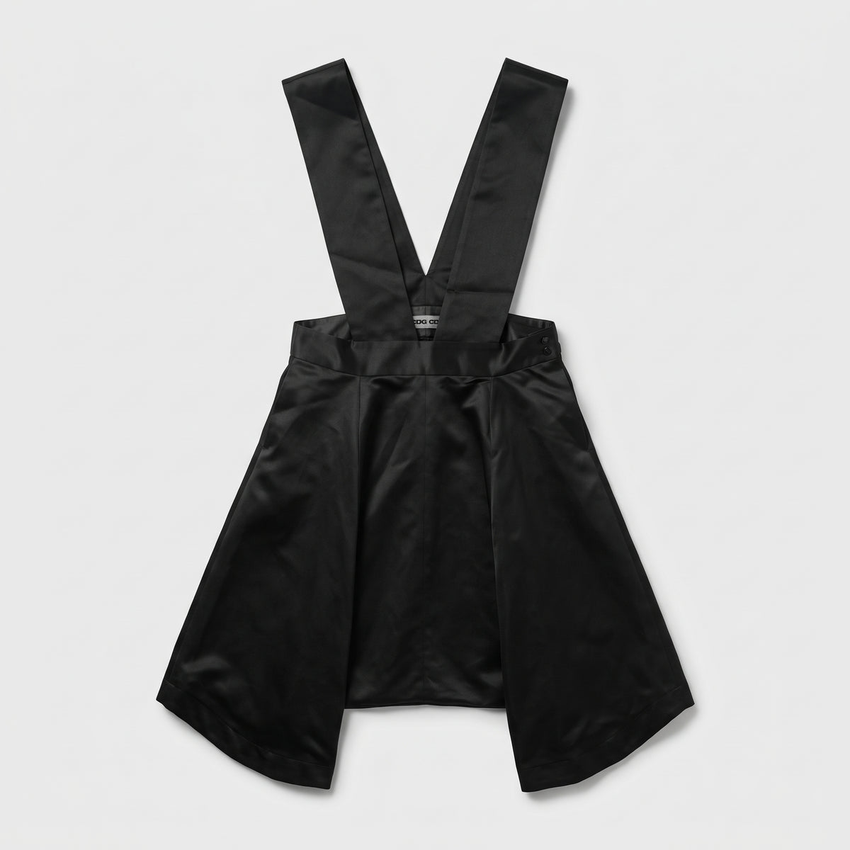 Structured Black Suspender Skirt