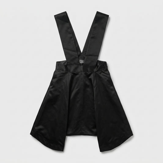 Structured Black Suspender Skirt