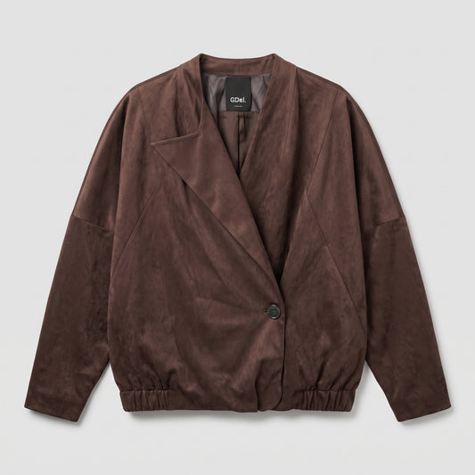 Structured Suede Wrap Jacket