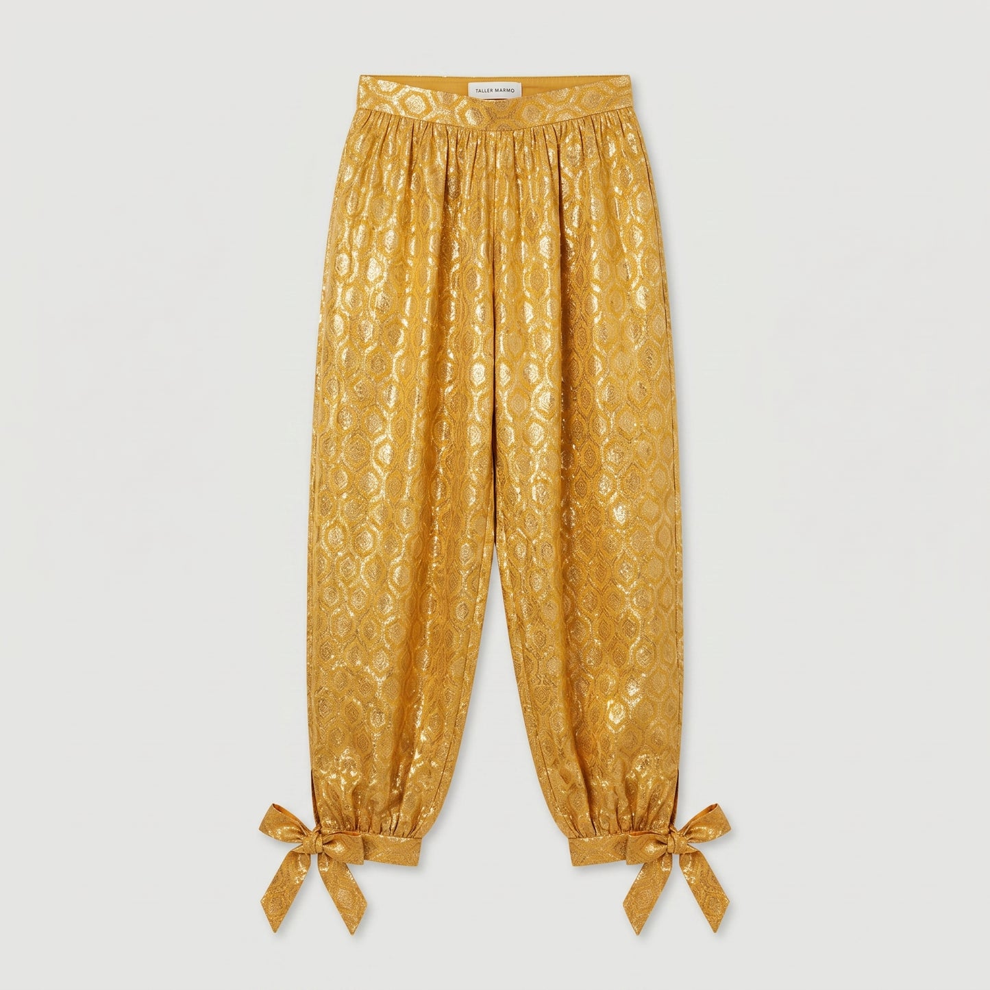 Metallic Gold Jacquard Tie Trousers