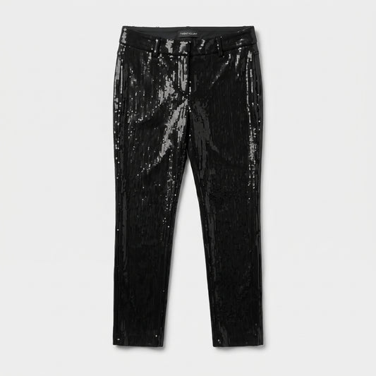 Black Sequin Tailored Trousers
