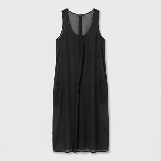 Sheer Black Sleeveless Tunic