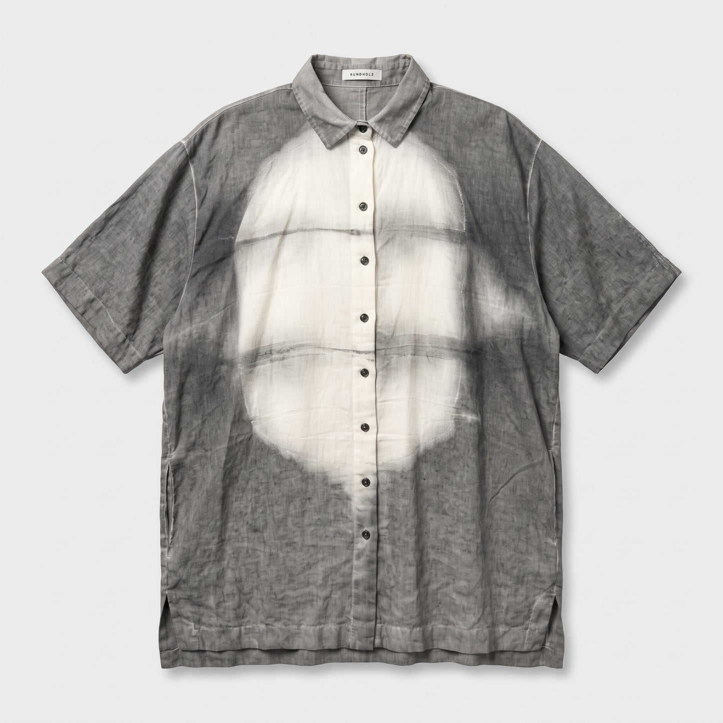 Abstract Dyed Linen Button-Down Shirt