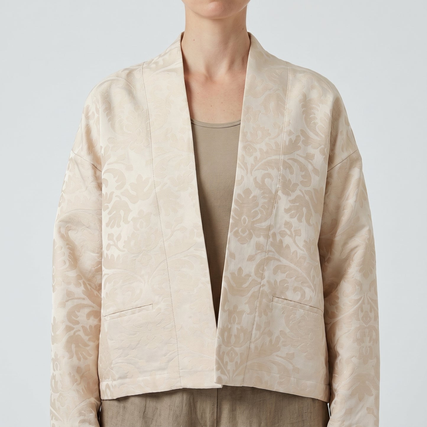 Jacquard Open Front Jacket