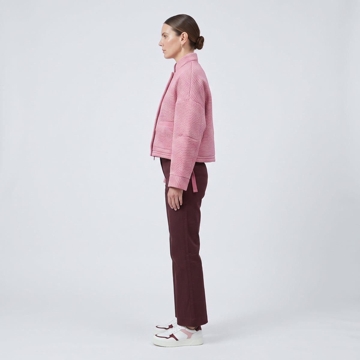 Tailored Burgundy Cropped Trousers