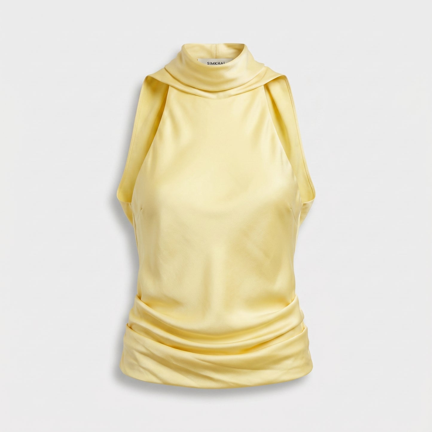Sleeveless Draped Mock Neck Top