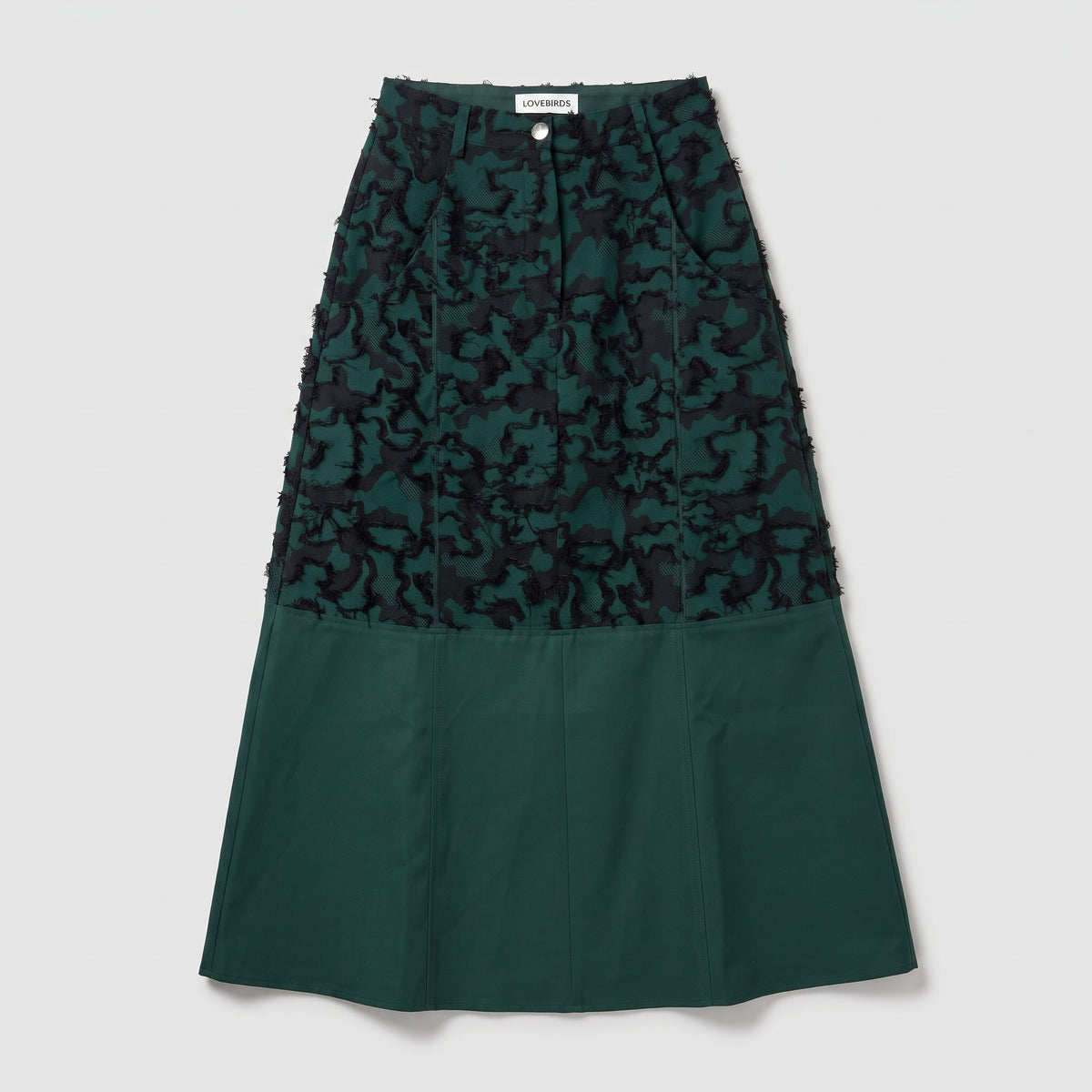 Textured Panel Midi Skirt