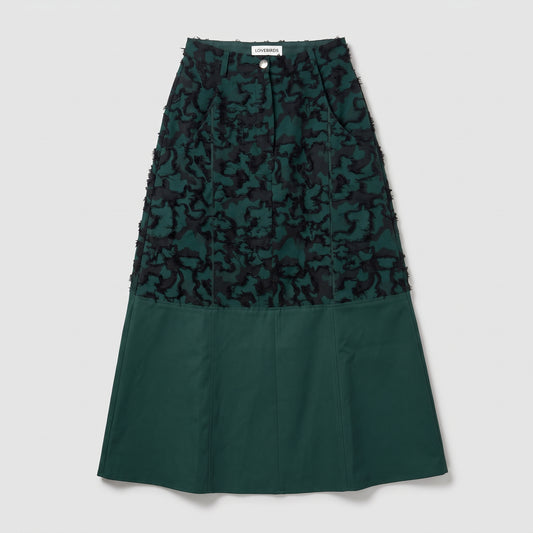 Textured Panel Midi Skirt