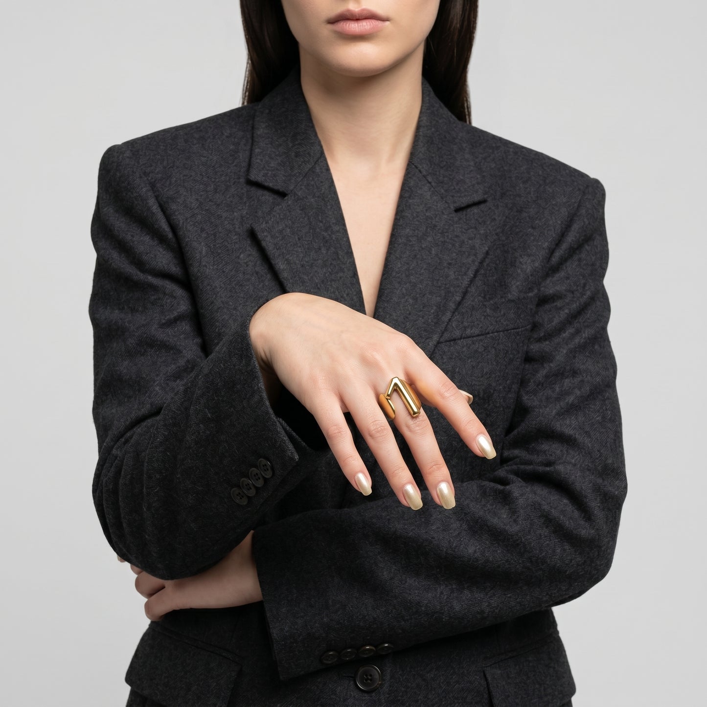 Sculptural Gold Number Ring
