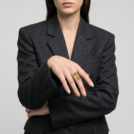 Sculptural Gold Number Ring