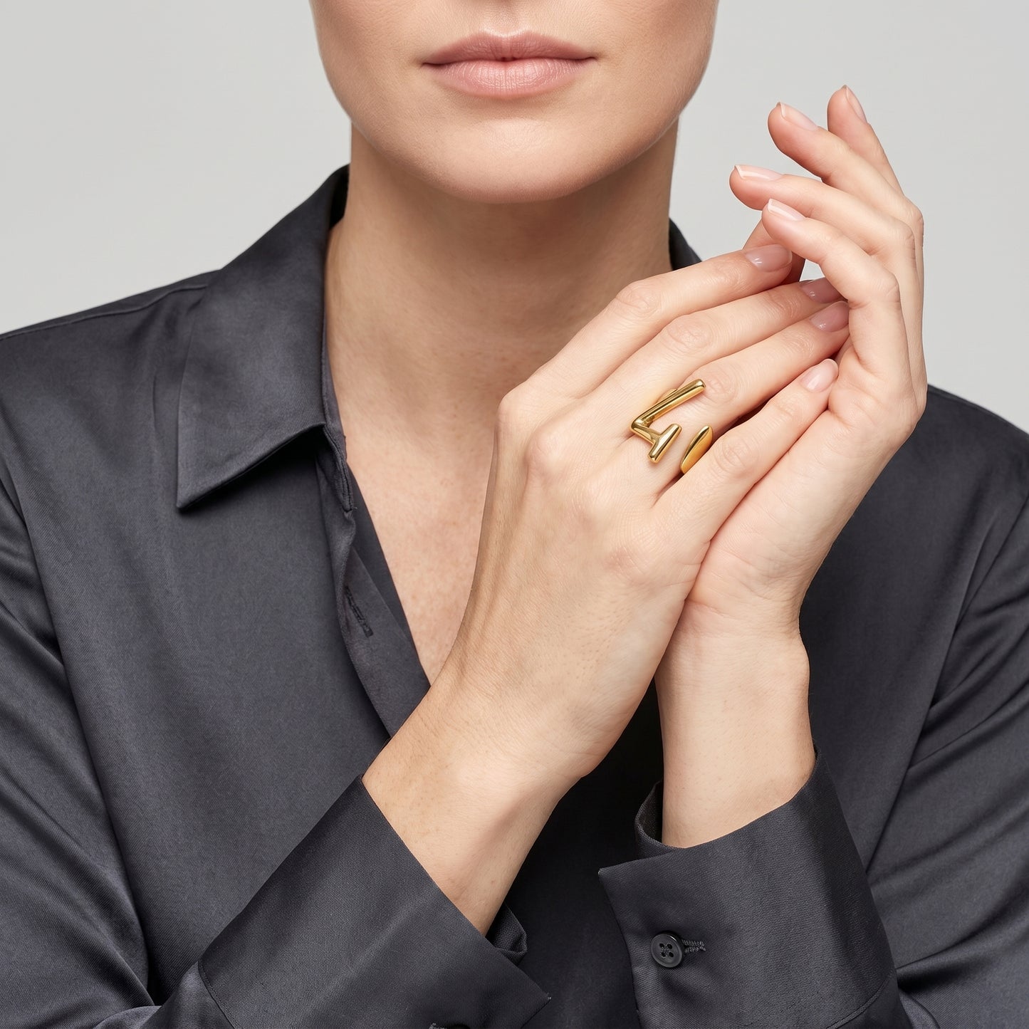 Sculptural Gold Number Ring