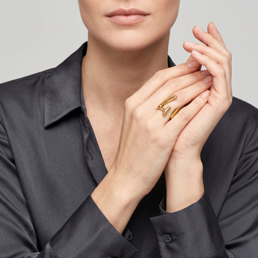 Sculptural Gold Number Ring
