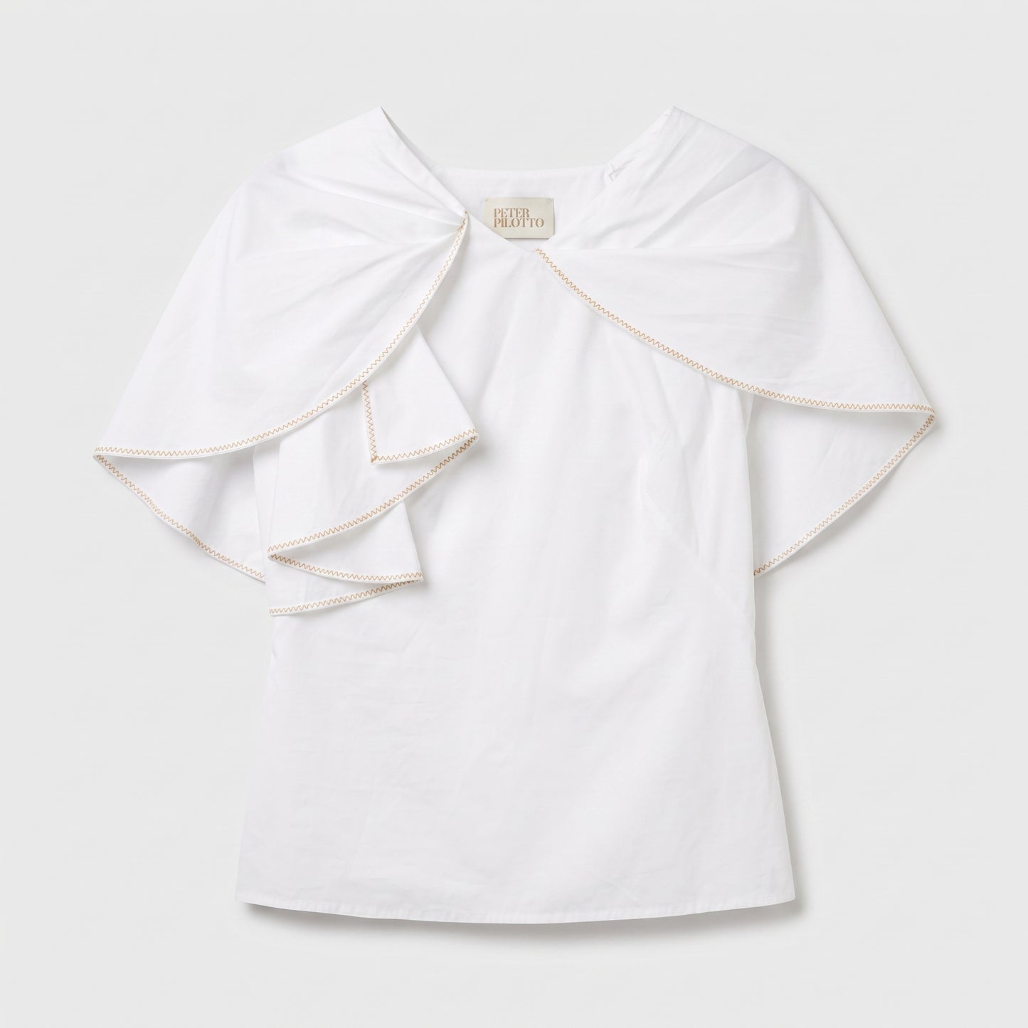Architectural Ruffled Cotton Blouse