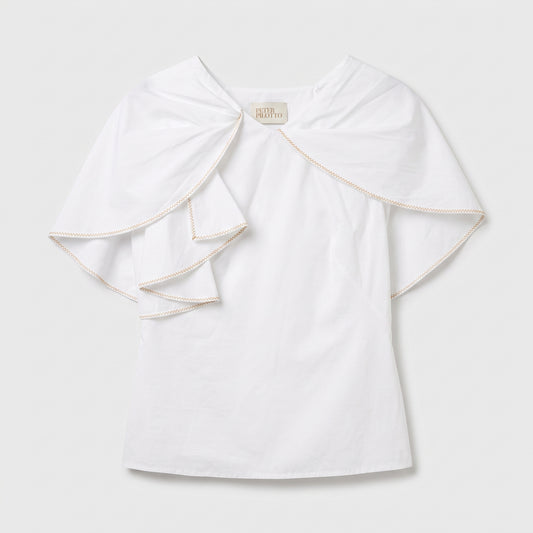Architectural Ruffled Cotton Blouse