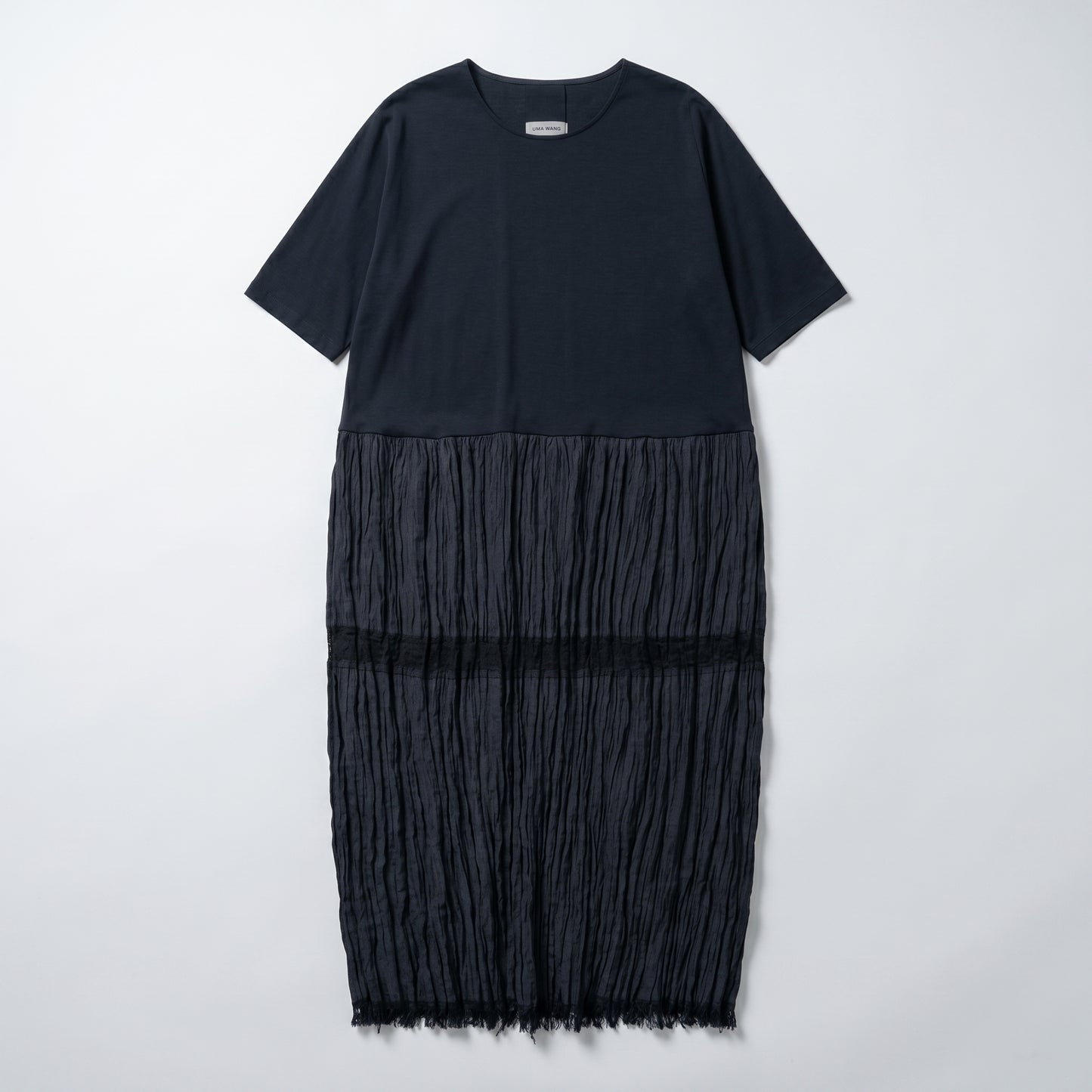 Mixed Media Textured Midi Dress