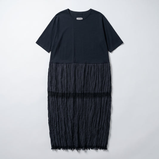 Mixed Media Textured Midi Dress