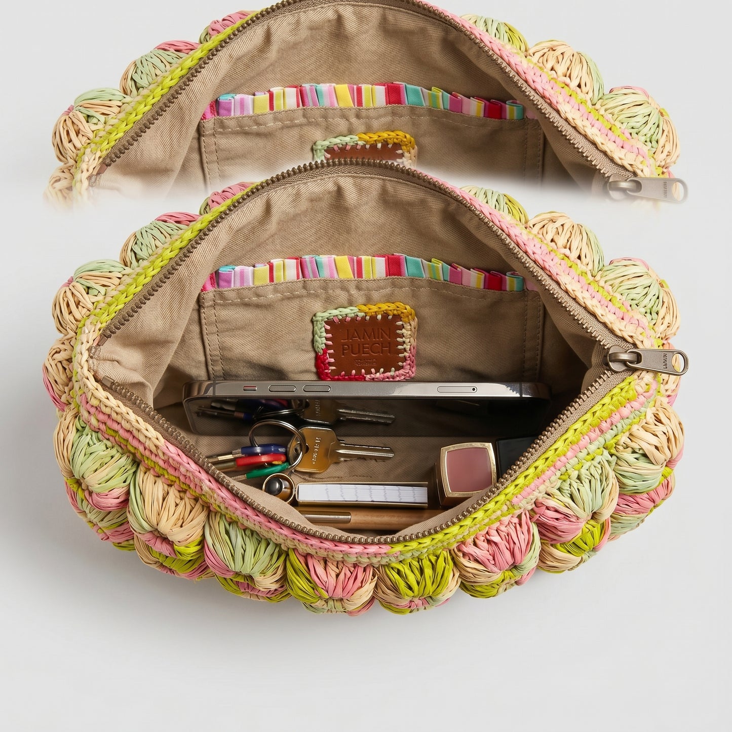 Woven Raffia Textured Clutch