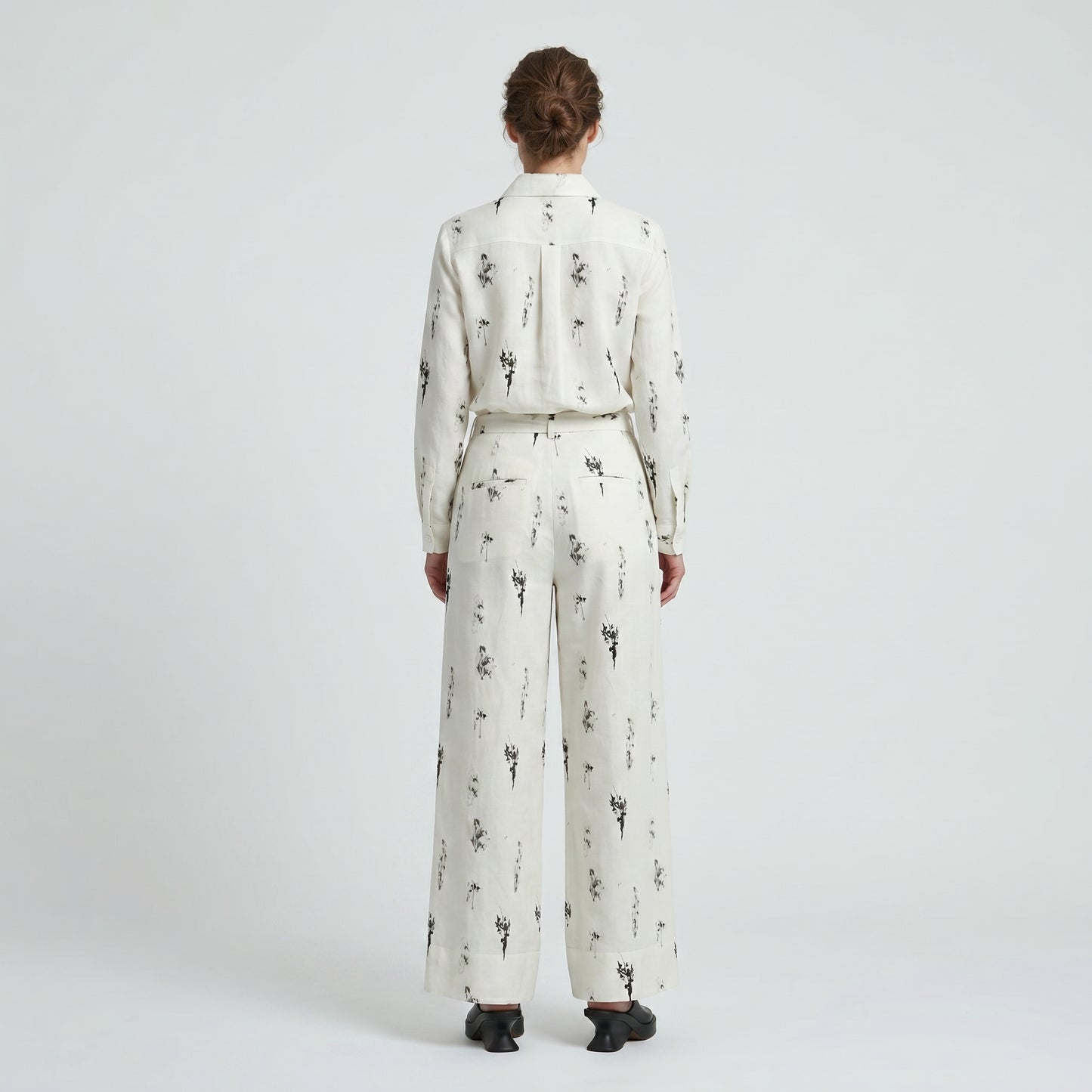 Abstract Print Wide Leg Trousers