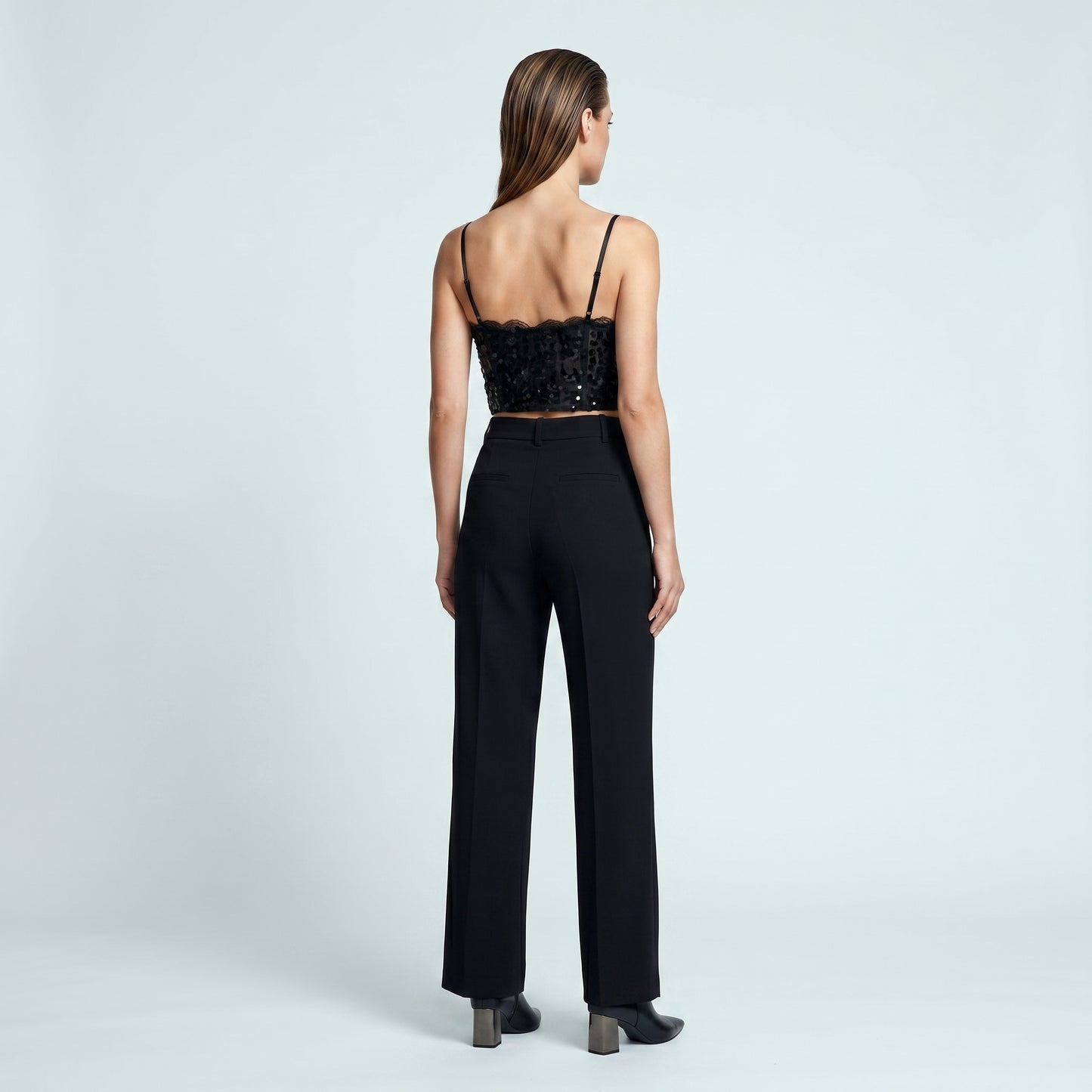 Sequined Lace crop Top