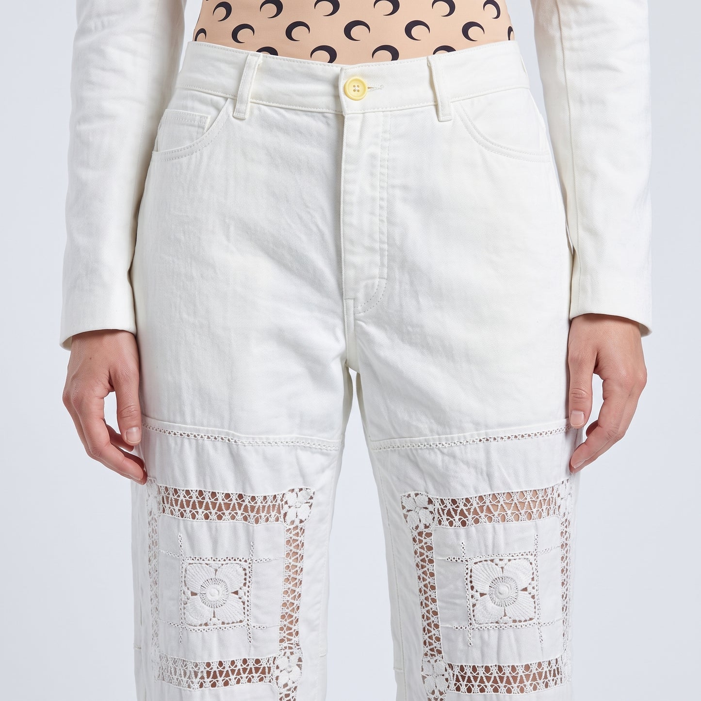 Embroidered Cotton Wide-Leg Trousers