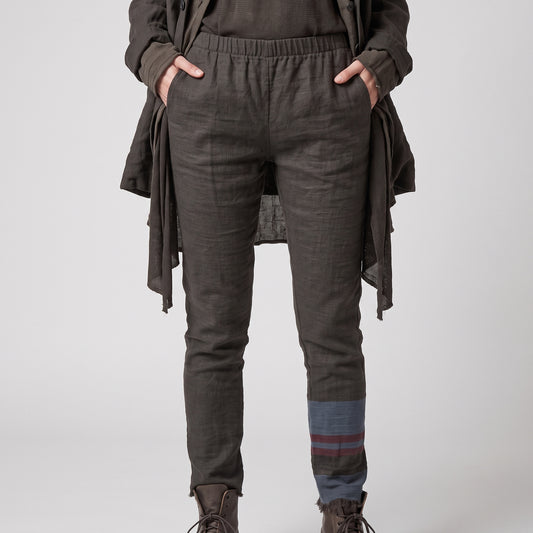 Textured Striped Hem Leggings