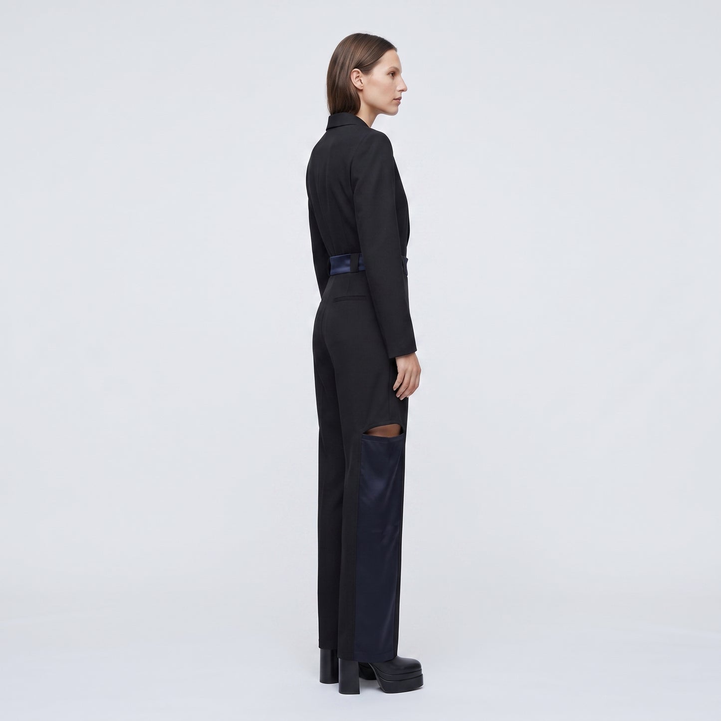 Contrast Paneled Tailored Trousers