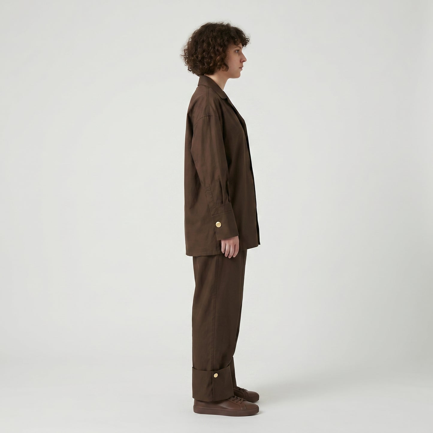 Structured Brown Button-Up Shirt