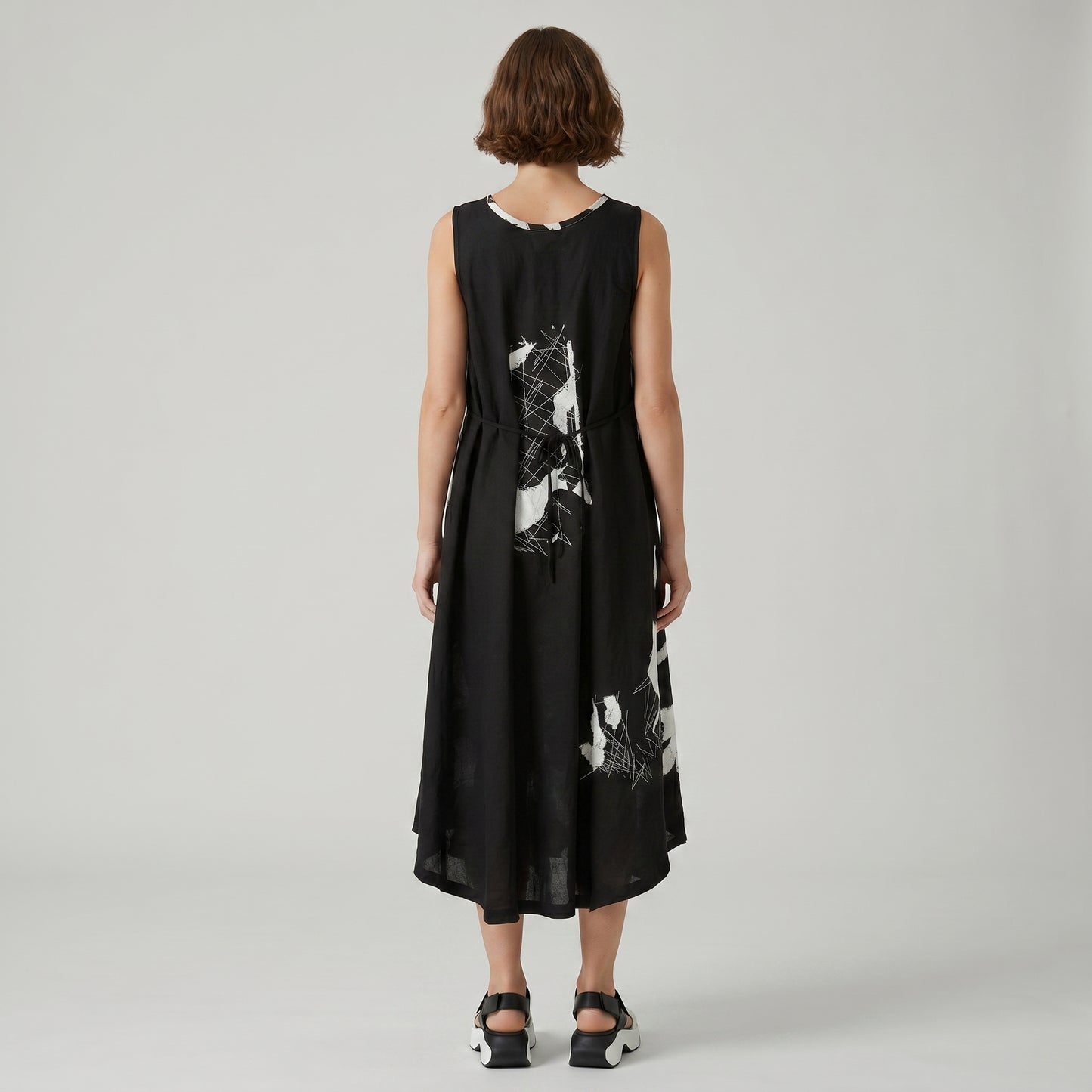Abstract Print A-Line Dress