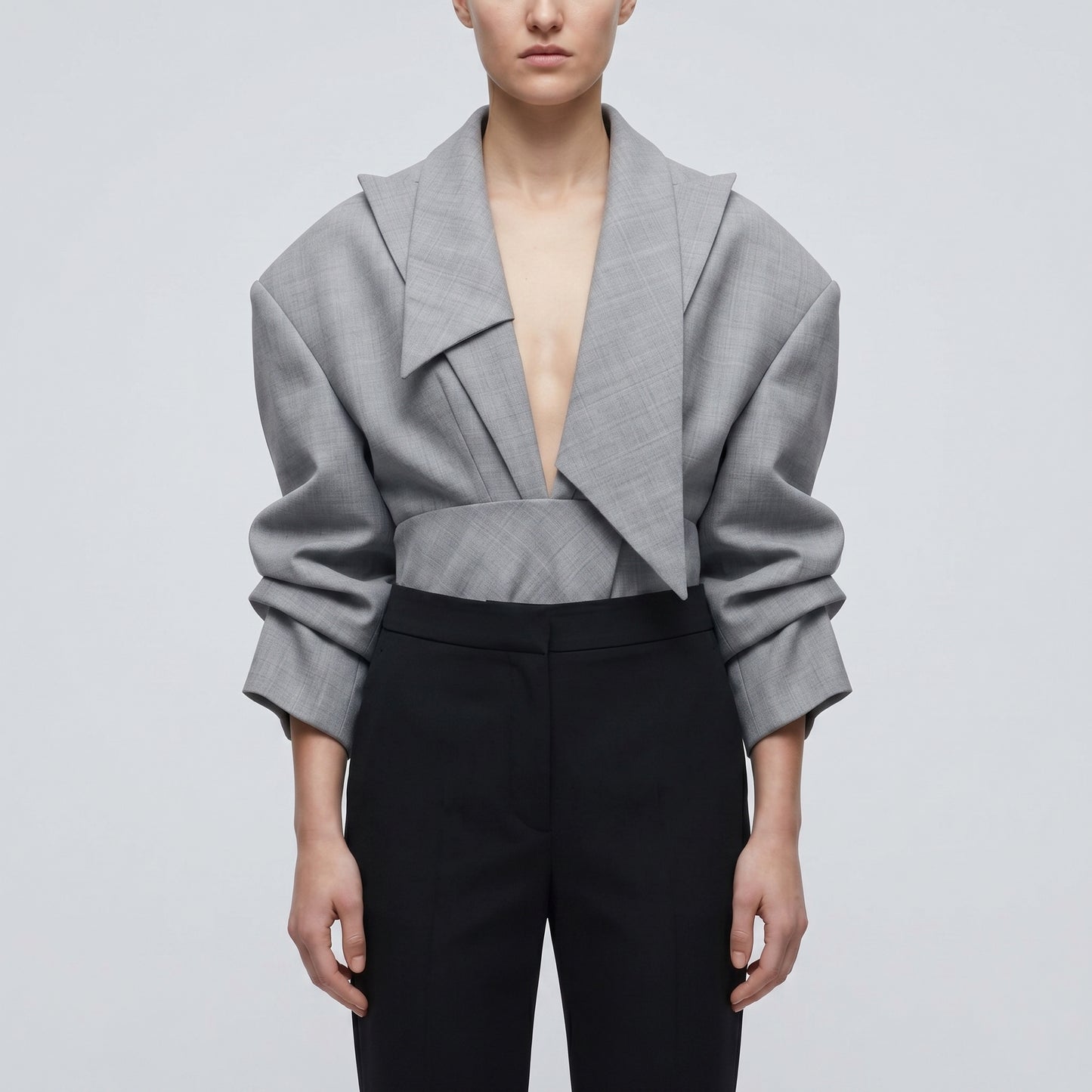 Tailored Grey Blazer Bodysuit