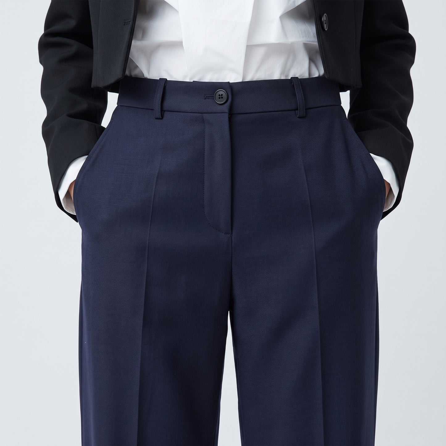 Tailored High-Waisted Wool Trousers