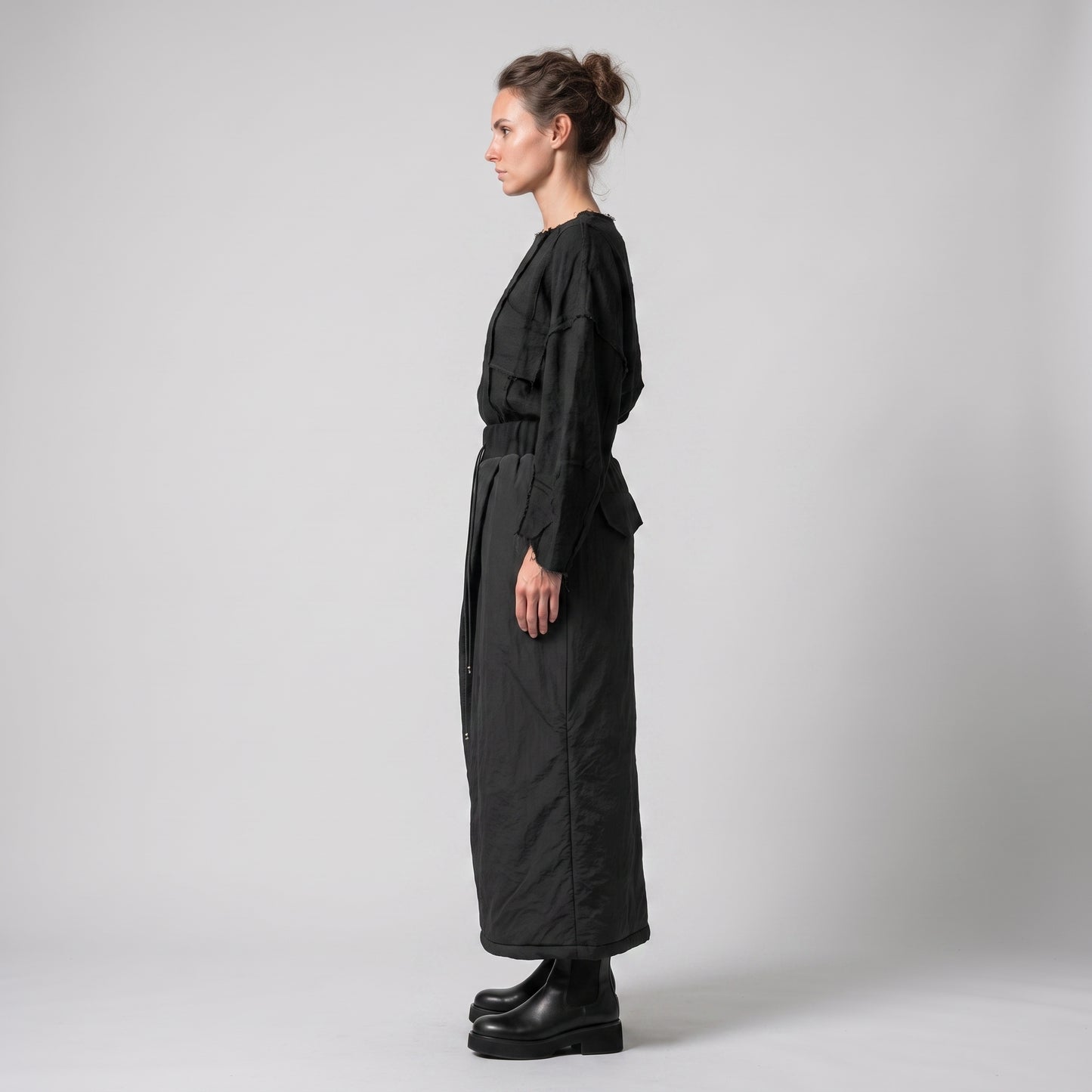 Modern Quilted Wrap Midi Skirt