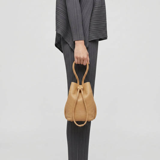 Minimalist Leather Bucket Bag