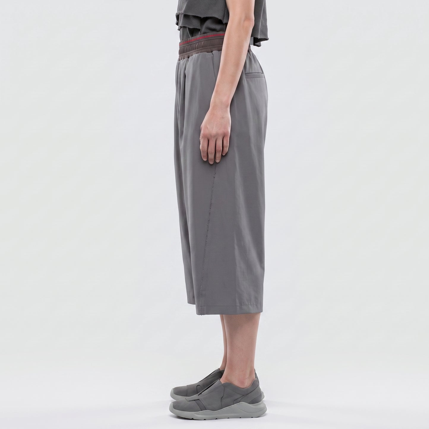 Cropped Wide Leg Jersey Trousers