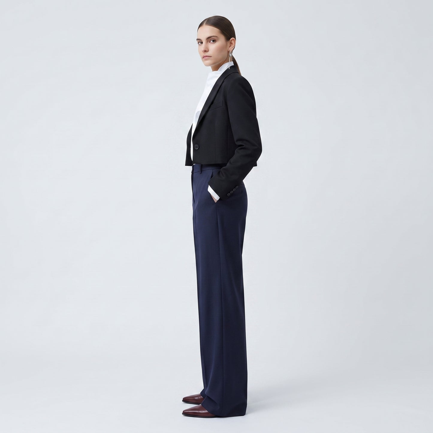 Tailored High-Waisted Wool Trousers
