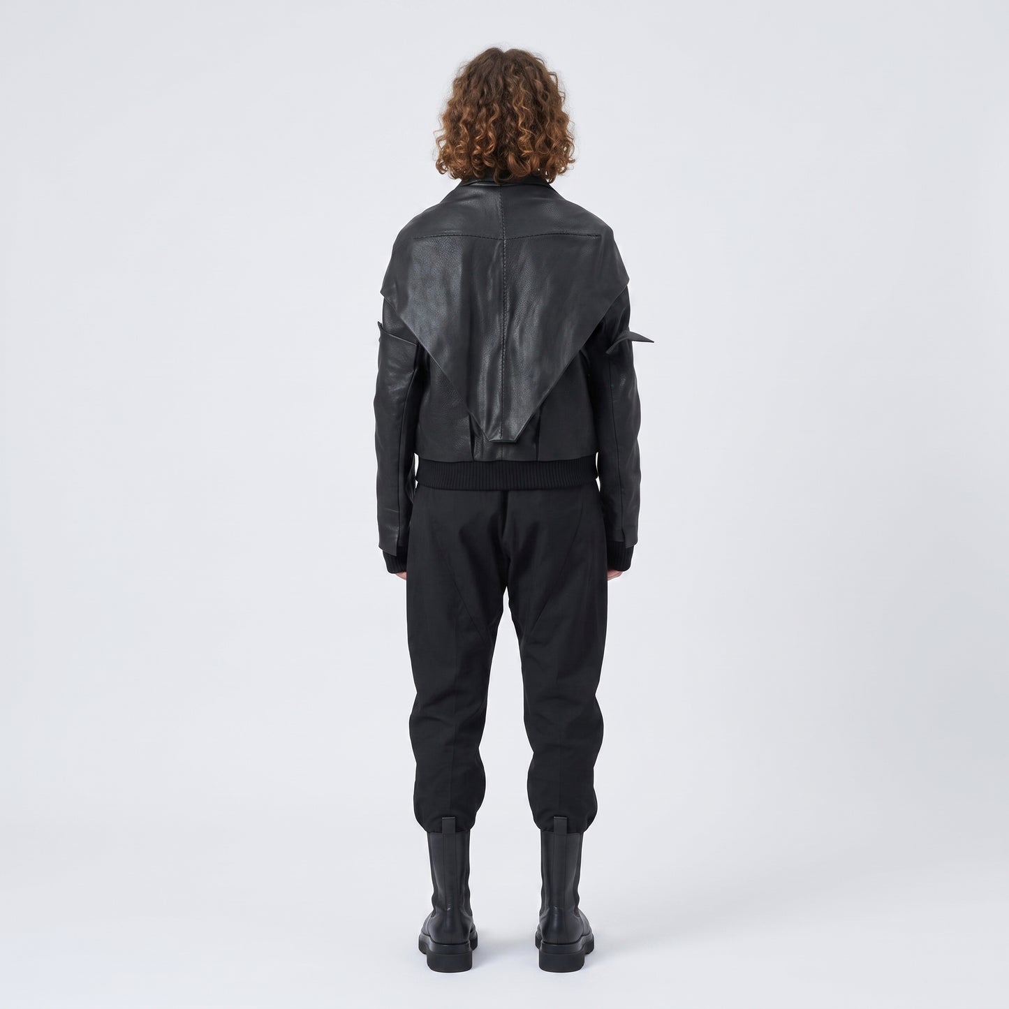 Architectural Leather Bomber Jacket