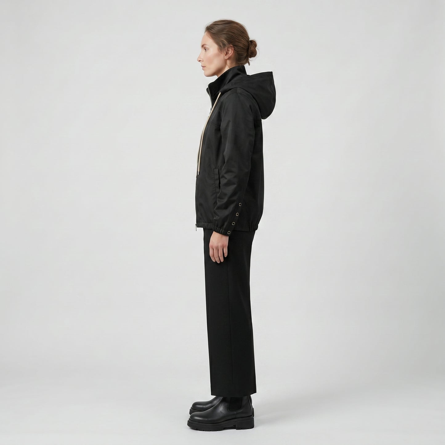 Minimalist Black Hooded Jacket