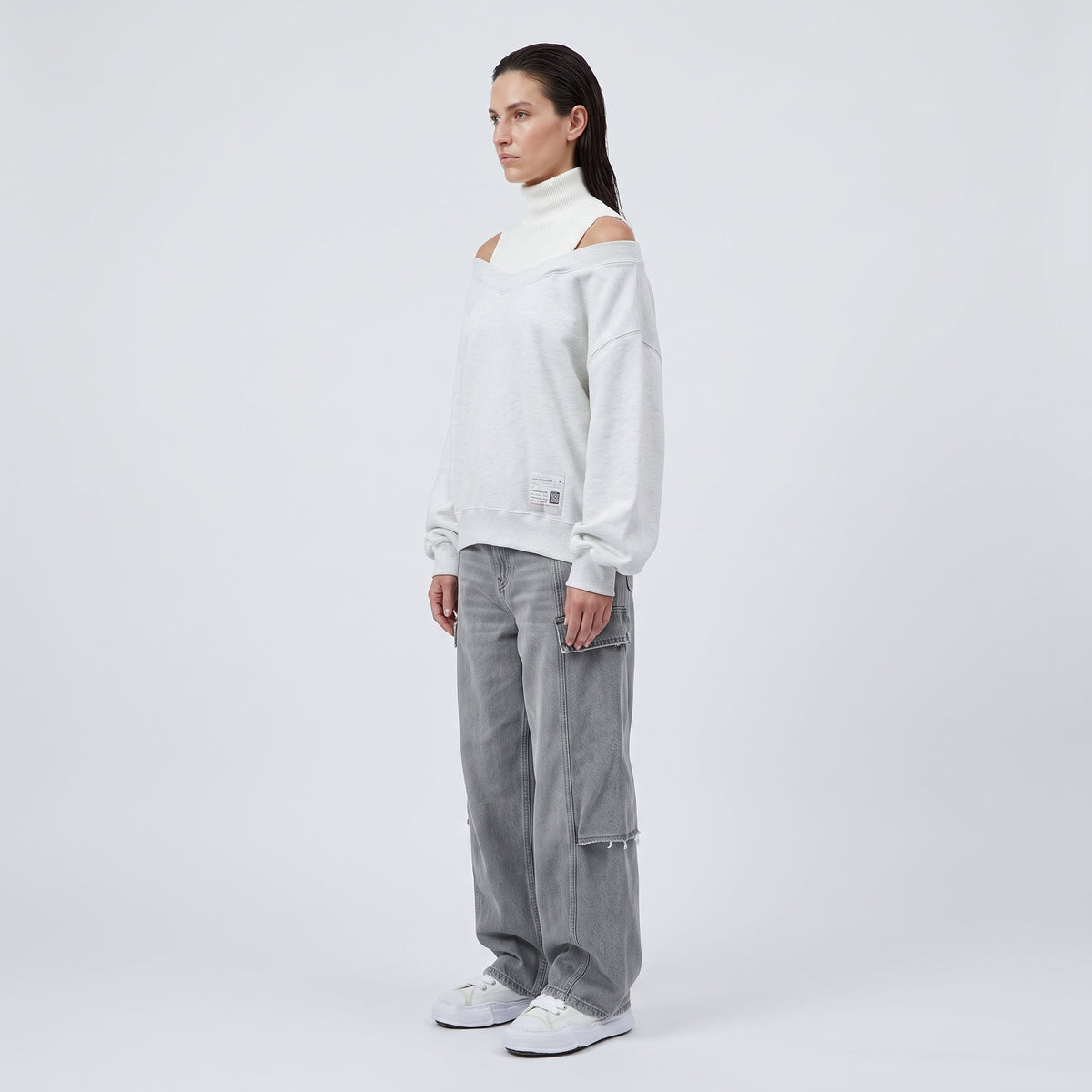 Layered Mock Neck Sweatshirt