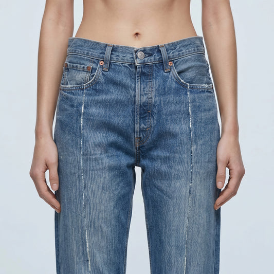 Stitched Detail Denim Jeans