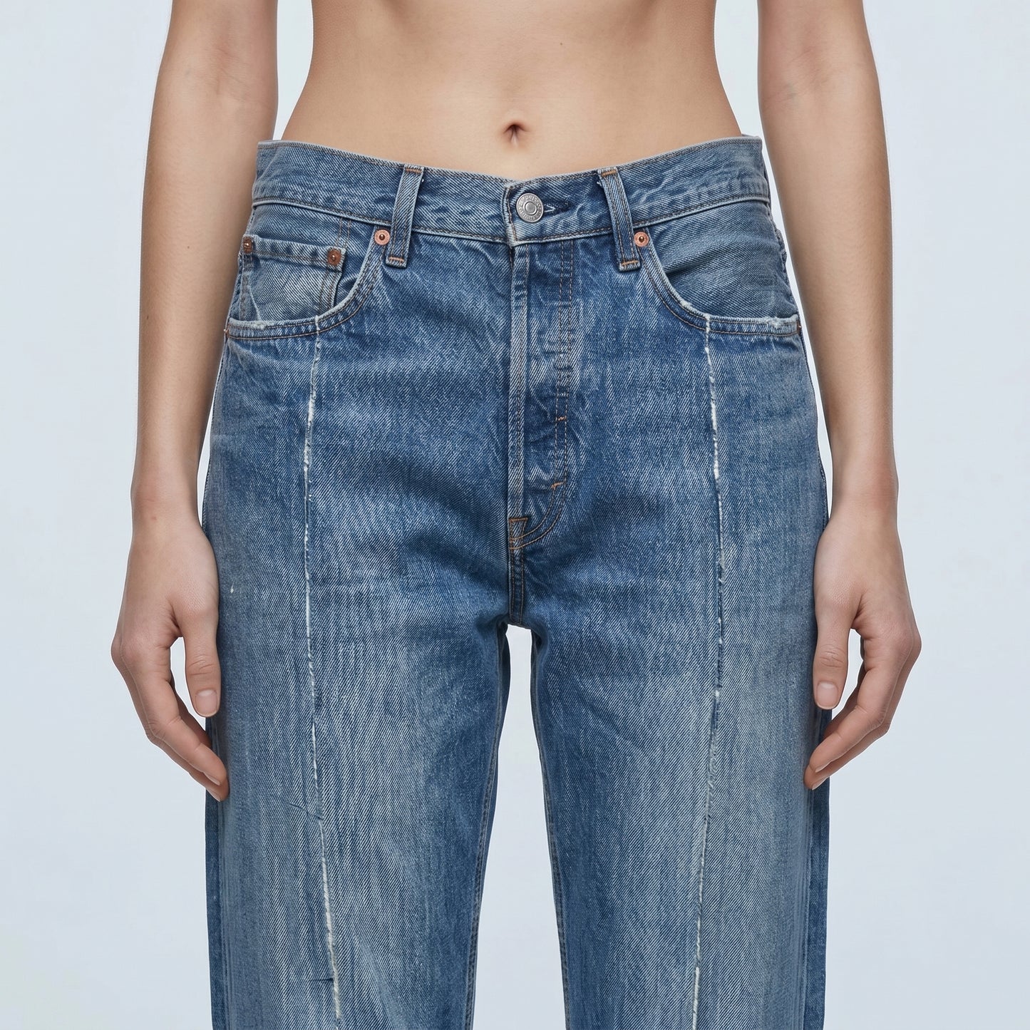 Stitched Detail Denim Jeans