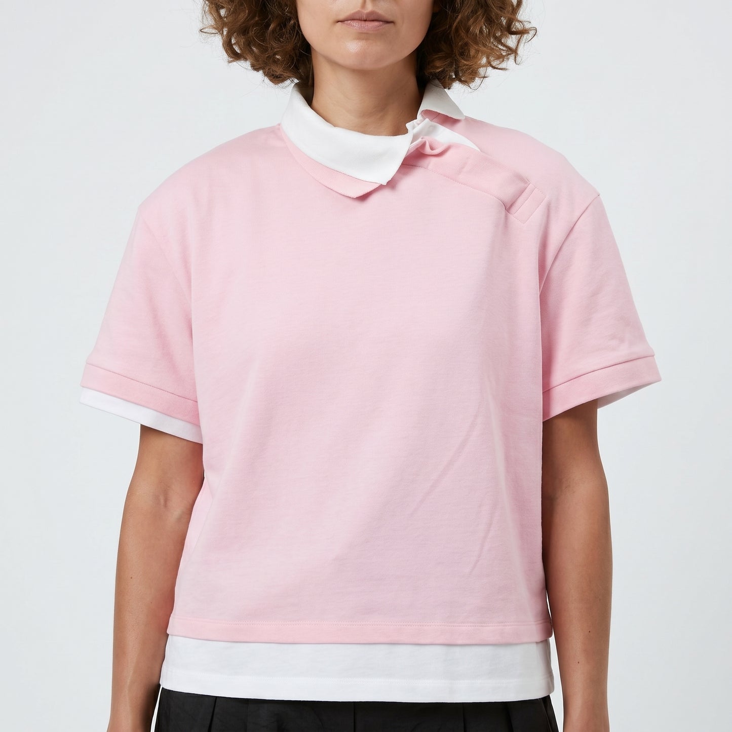 Layered Asymmetrical Polo Top