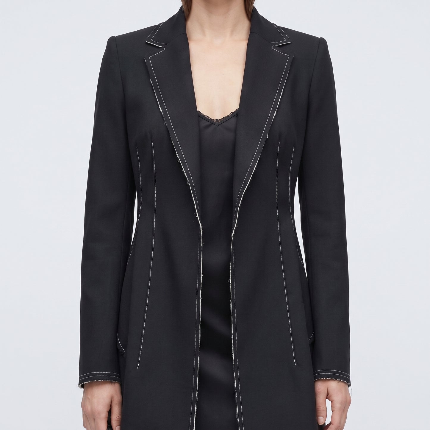 Tailored Contrast Stitch Blazer