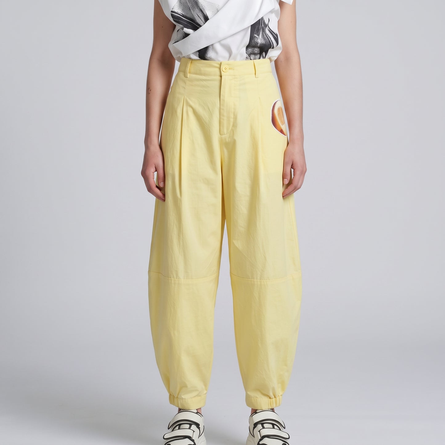 Pleated High-Waist Tapered Trousers