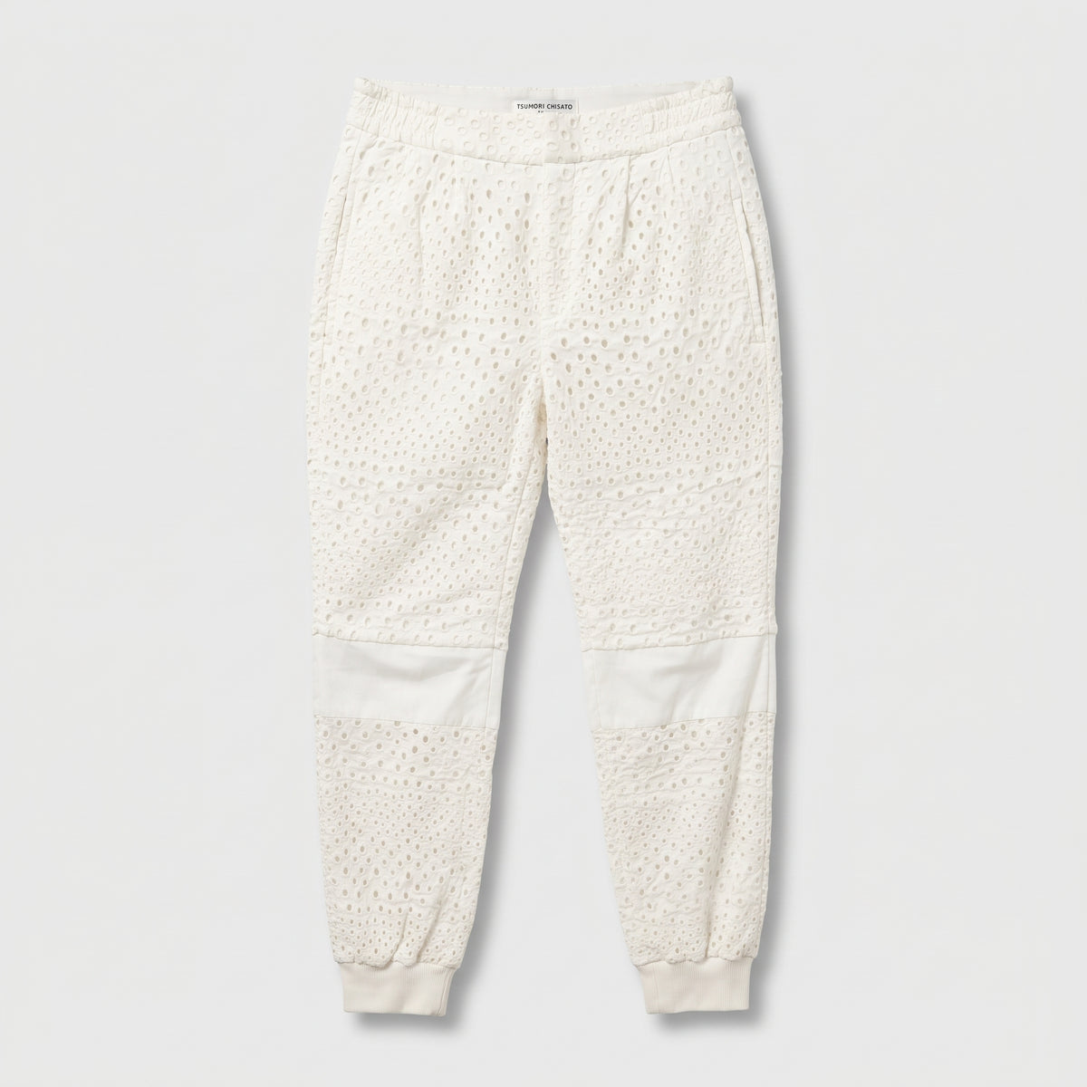 Eyelet Cotton Jogger Trousers