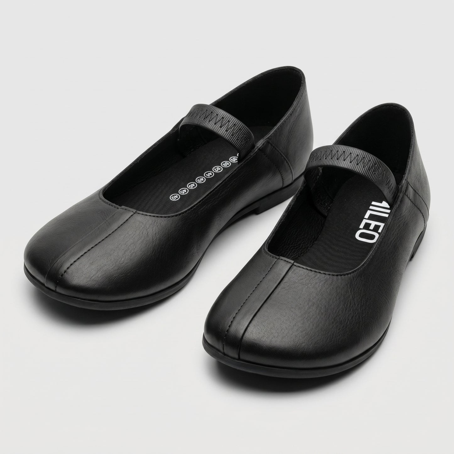 Minimalist Black Leather Ballet Flats