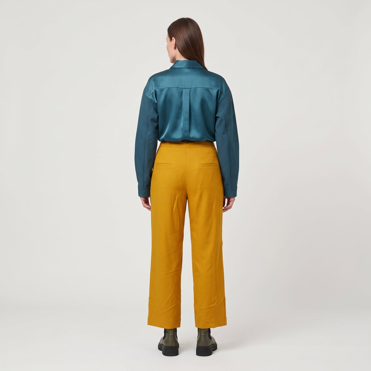 Tailored Mustard Pleated Trousers