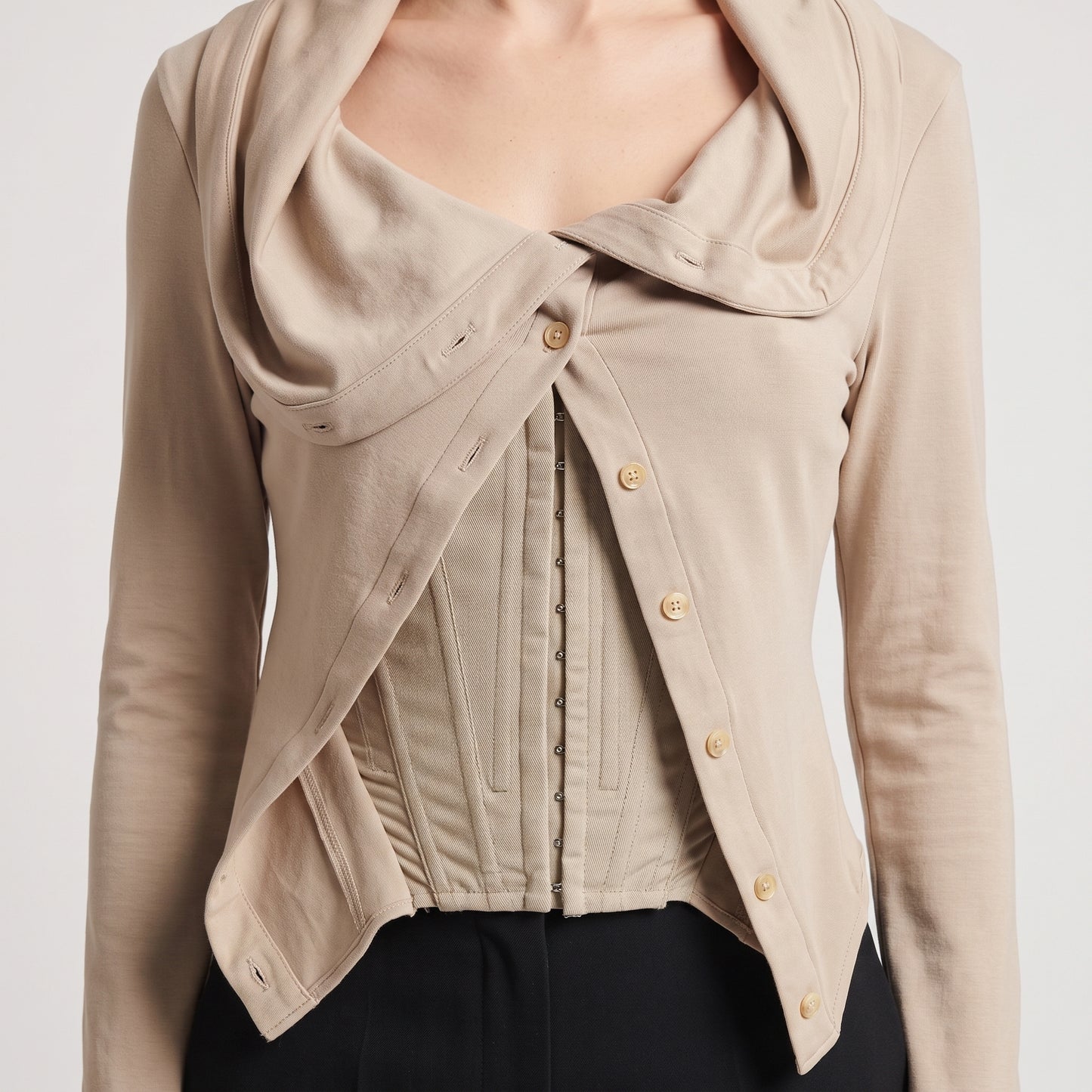 Structured Corset Detail Cardigan