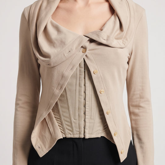 Structured Corset Detail Cardigan