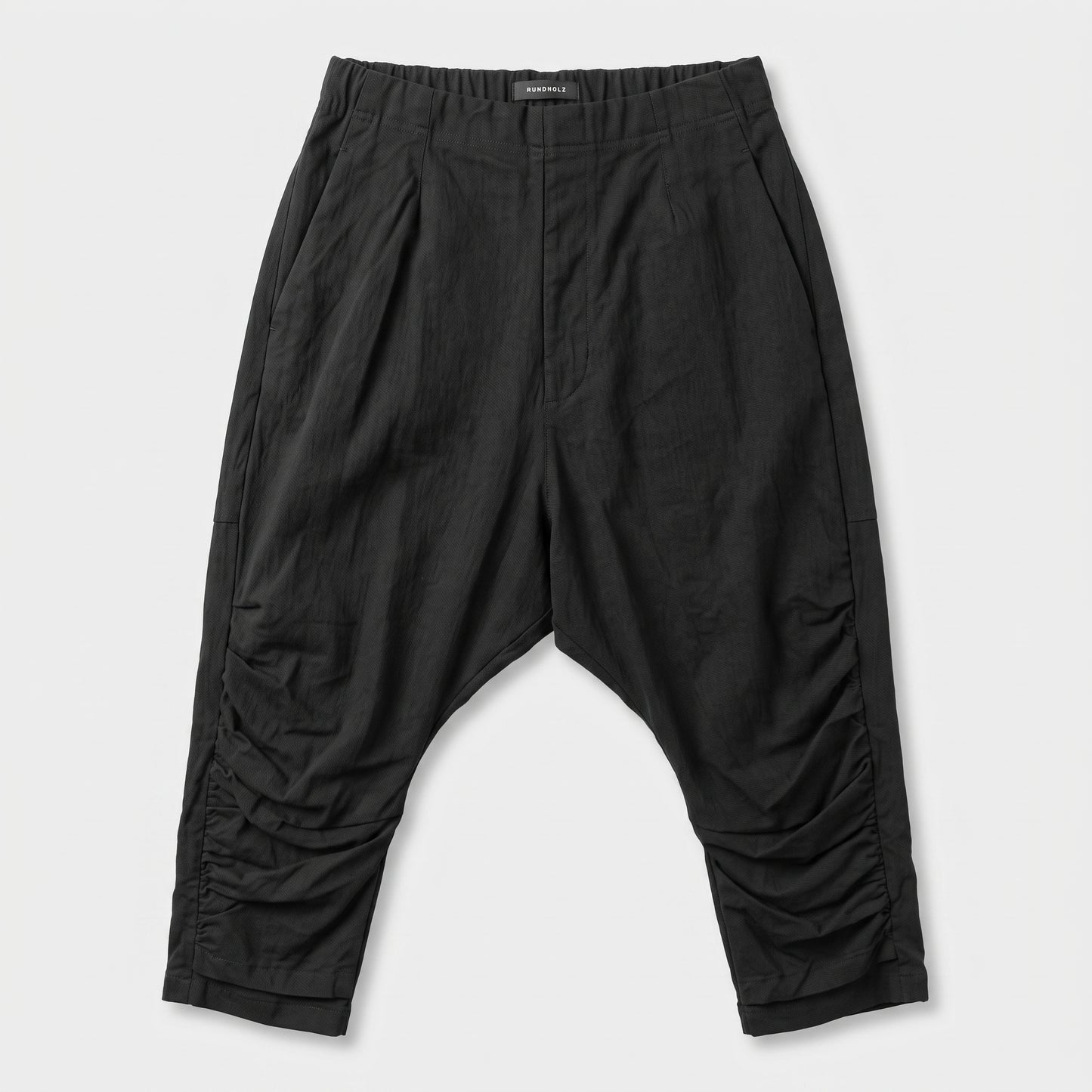 Ruched Black Relaxed Trousers